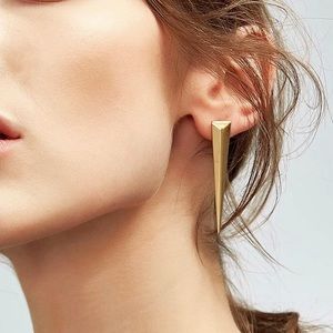 Elongated Triangle Punk Drop Earrings